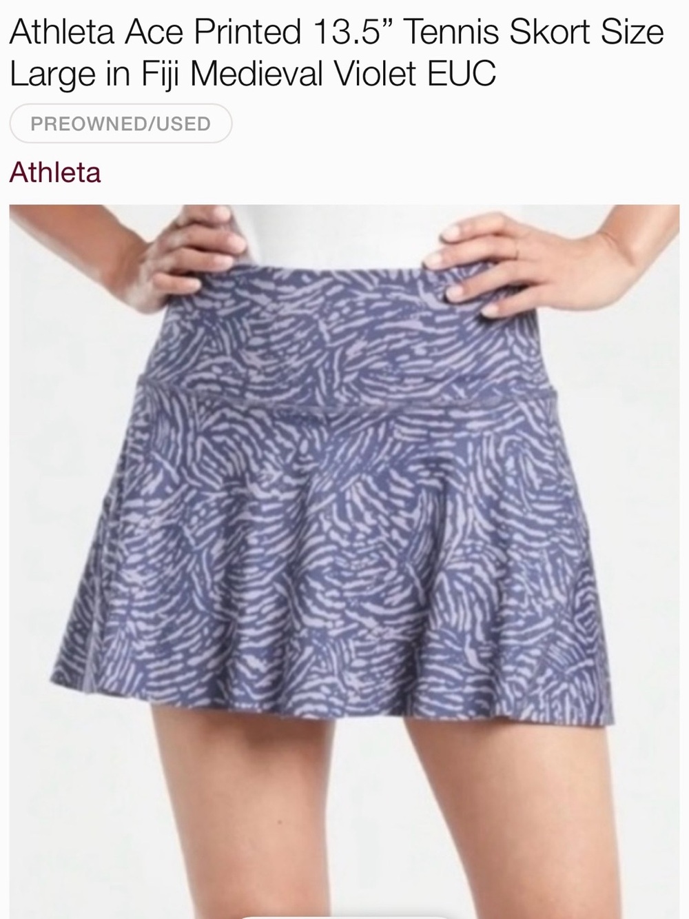 Athleta Ace Printed Tennis Skort in Medieval Violet Print